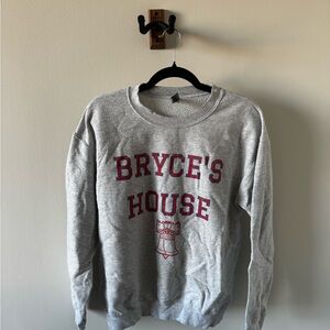 Gildan Gray Crewneck Sweater with Red Print